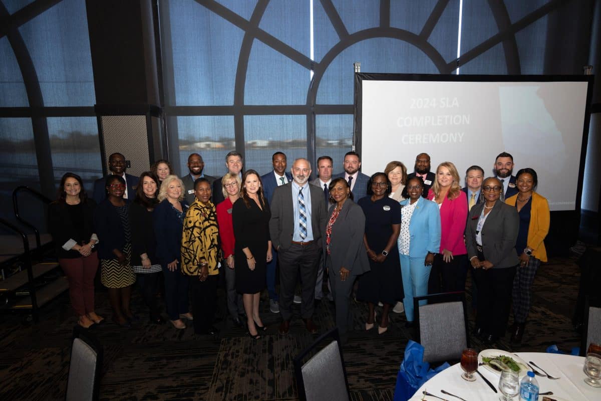 Steve Cromer and participants of the second cohort of TCSG’s Senior Leadership Academy recently celebrated their graduation from the program at a ceremony in Savannah.