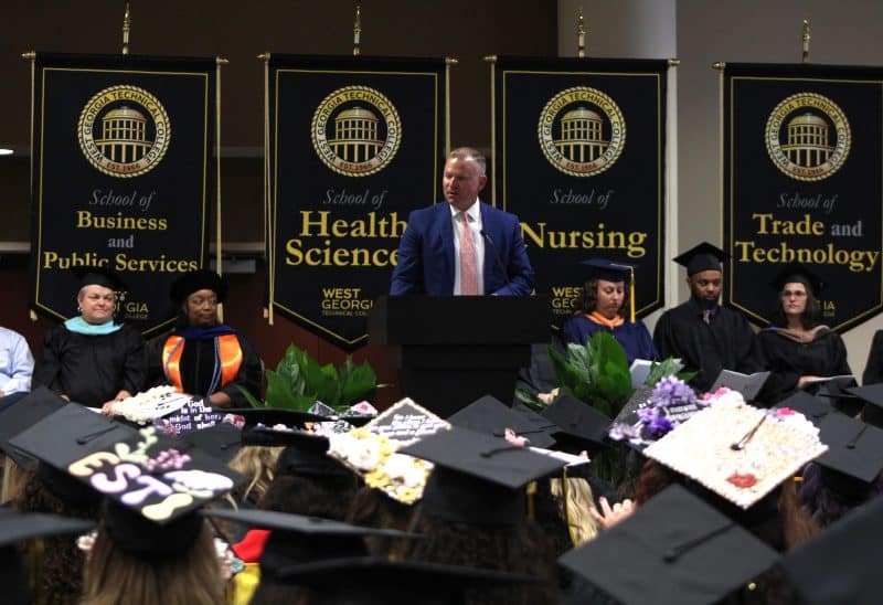 Graduation Speaker on stage