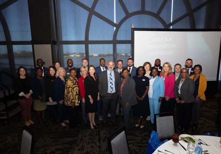 Steve Cromer and participants of the second cohort of TCSG’s Senior Leadership Academy recently celebrated their graduation from the program at a ceremony in Savannah.