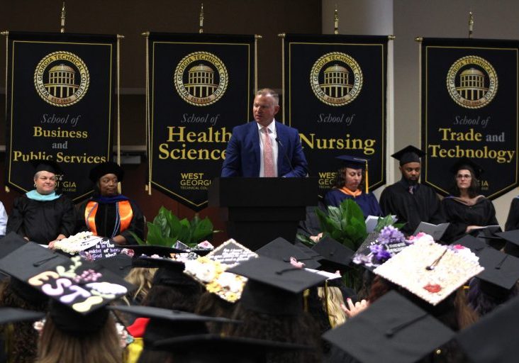 Graduation Speaker on stage